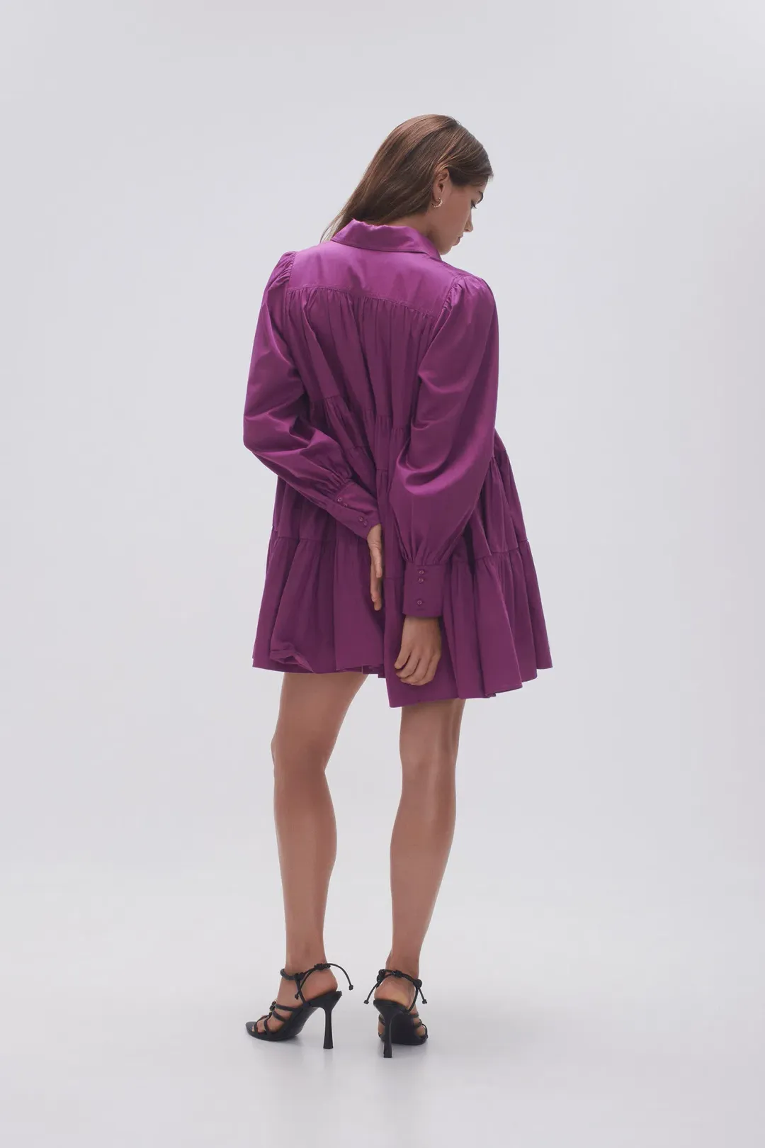 Aje Vie Smock Dress Plum Purple Size 12 for rent on The Volte - main image
