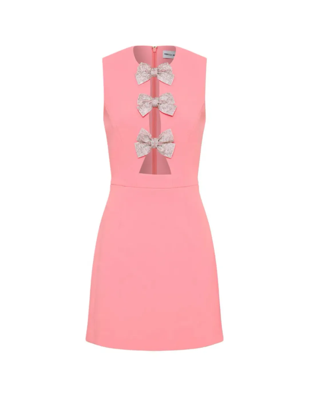 Rebecca Vallance Brittany Bow Mini Dress Pink Size 14 for rent on The Volte - main image