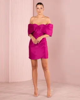 Azzurielle Stefano Mini Dress Magenta Size 10 for rent on The Volte - image 4