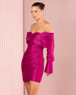 Azzurielle Stefano Mini Dress Magenta Size 10 for rent on The Volte - image 7