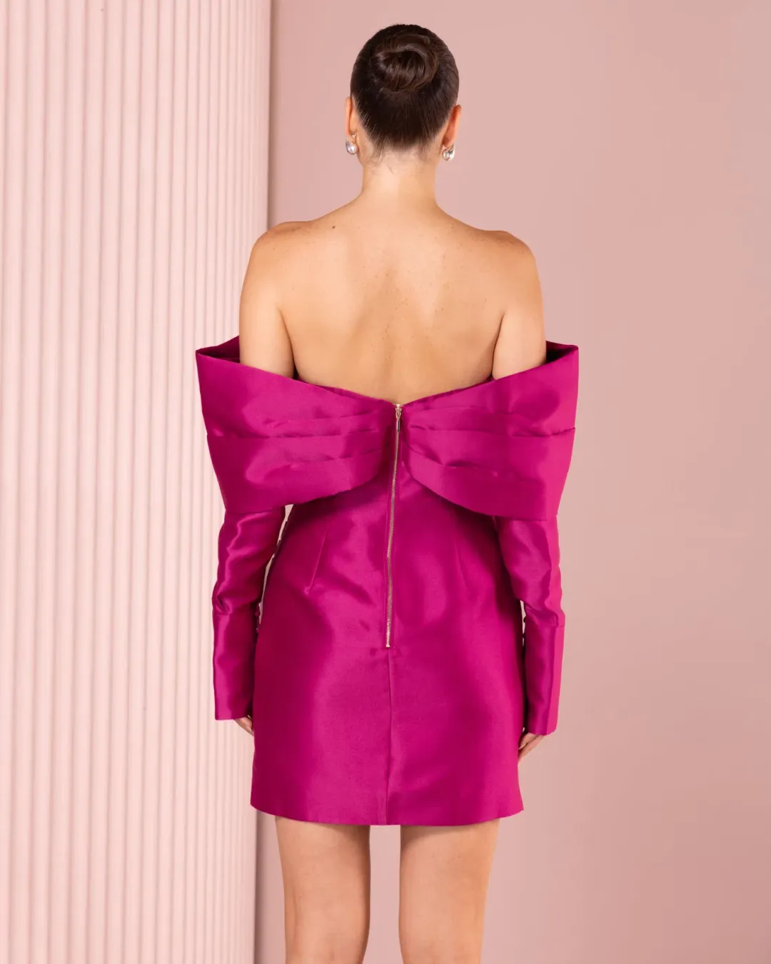 Azzurielle Stefano Mini Dress Magenta Size 10 for rent on The Volte - main image