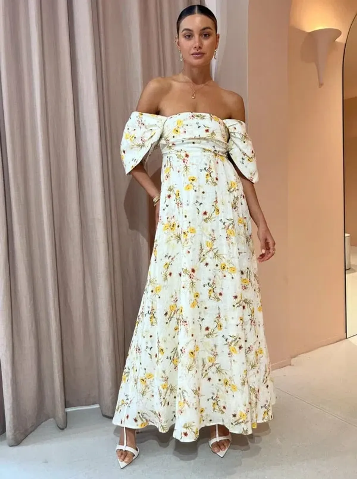 Issy Circles Dress in Yellow Poppy Size 10 - Image 1