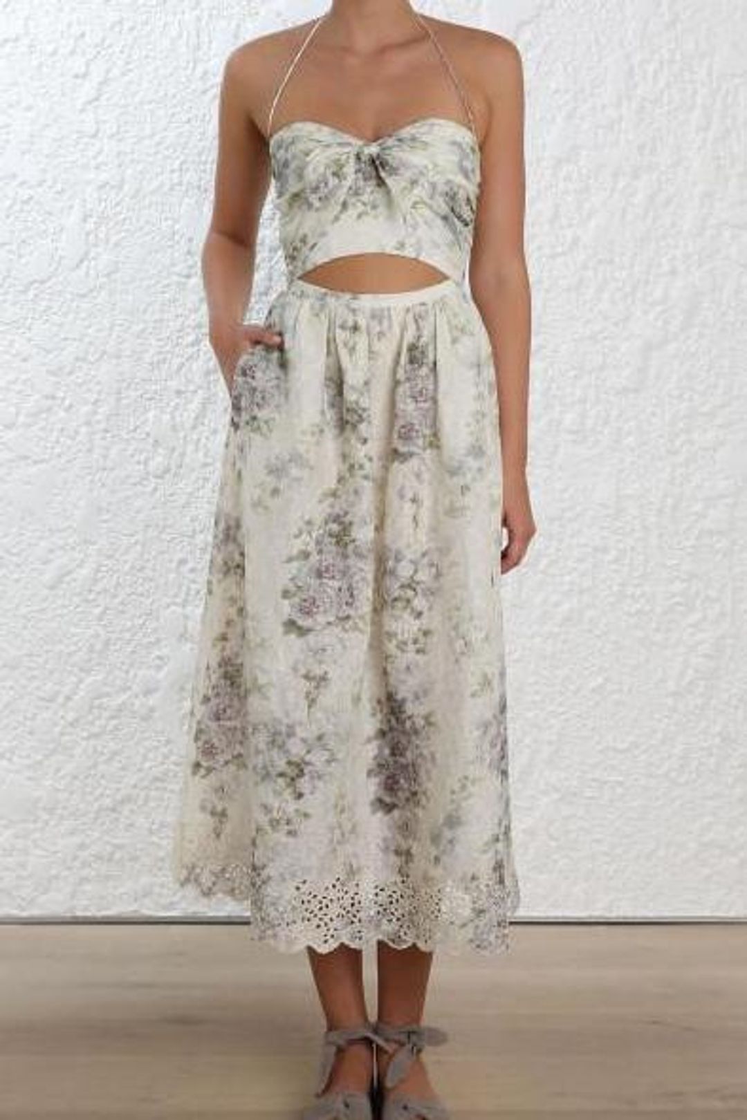 Zimmermann Iris Cut Out linen dress for rent on The Volte - main image