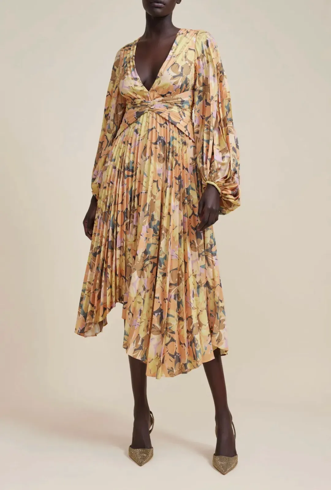 Acler Palms Midi Dress Kaleidoscope Floral Size 8 for rent on The Volte - main image