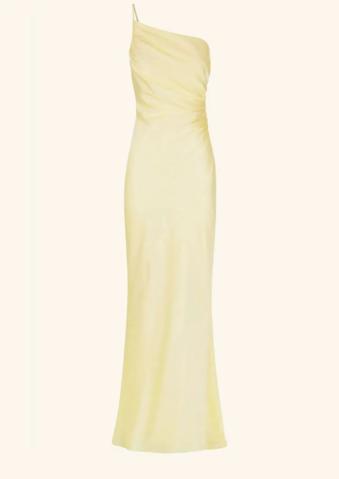 Shona Joy Luxe Asymmetrical Gathered Maxi Dress in Lemon Size 12 for rent on The Volte - main image