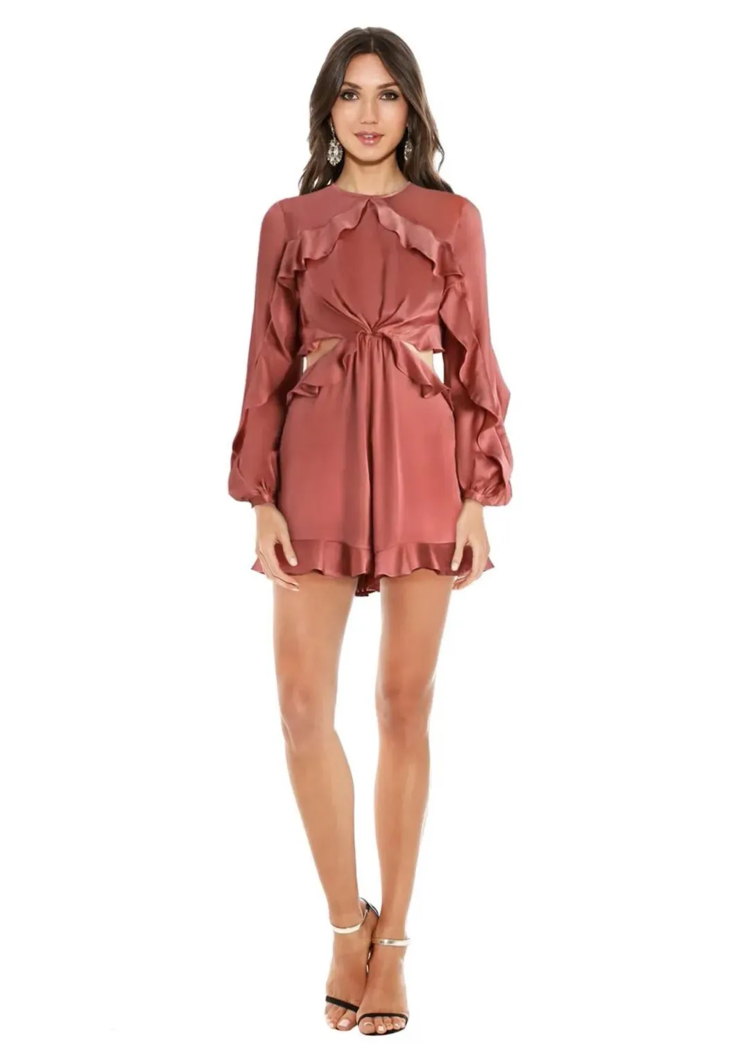 Zimmermann Winsome Flutter Playsuit Guava Size 8 for rent on The Volte - main image