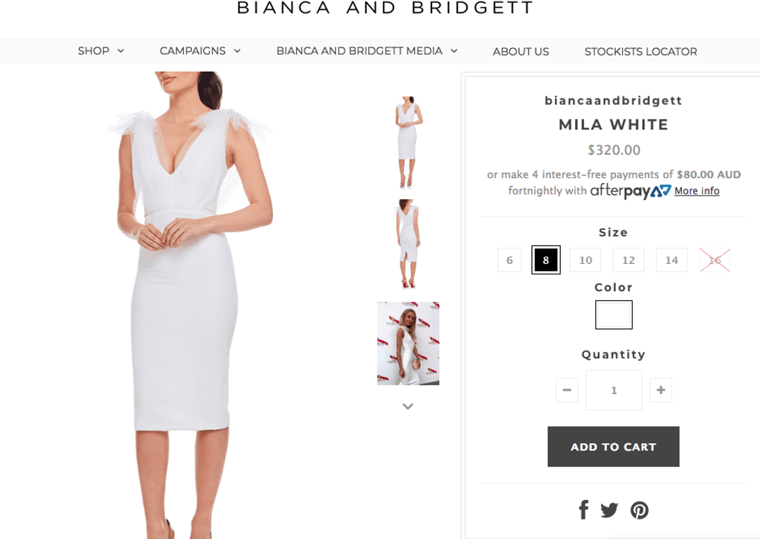 Bianca & Bridgett Mila White Dress Size 8 for rent on The Volte - main image