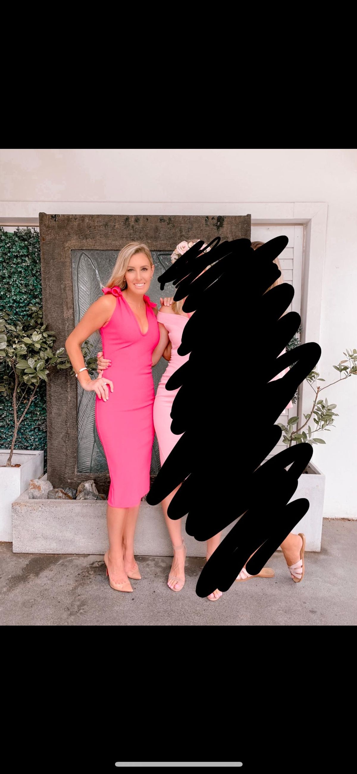 By Johnny V neck Bow Shoulder Dress Pink Size 8 - Image 3