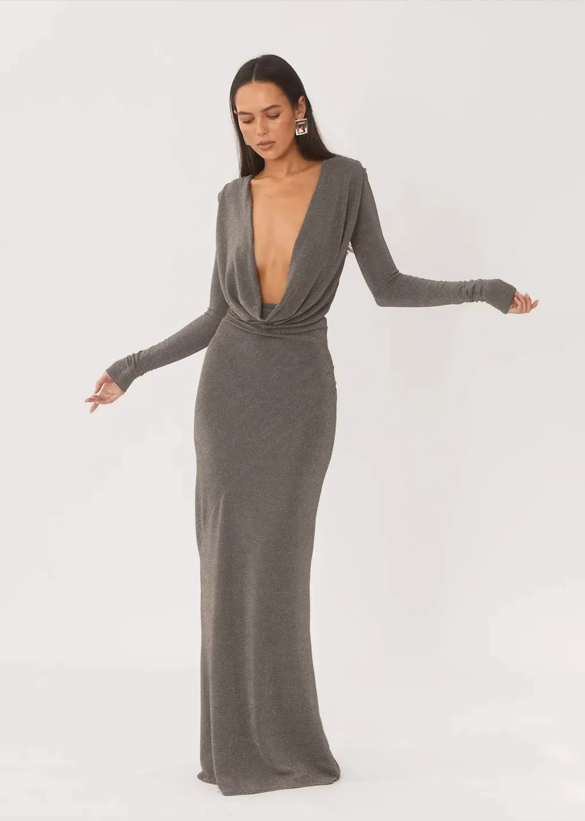 Arcina Ori Jen Dress Grey Size 8 - Image 3