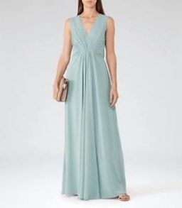Reiss Evie dress blue maxi V neck low back for rent on The Volte - image 2
