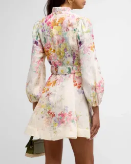 Zimmermann Natura Buttoned Mini Dress Floral Size 8 (0) for rent on The Volte - image 2