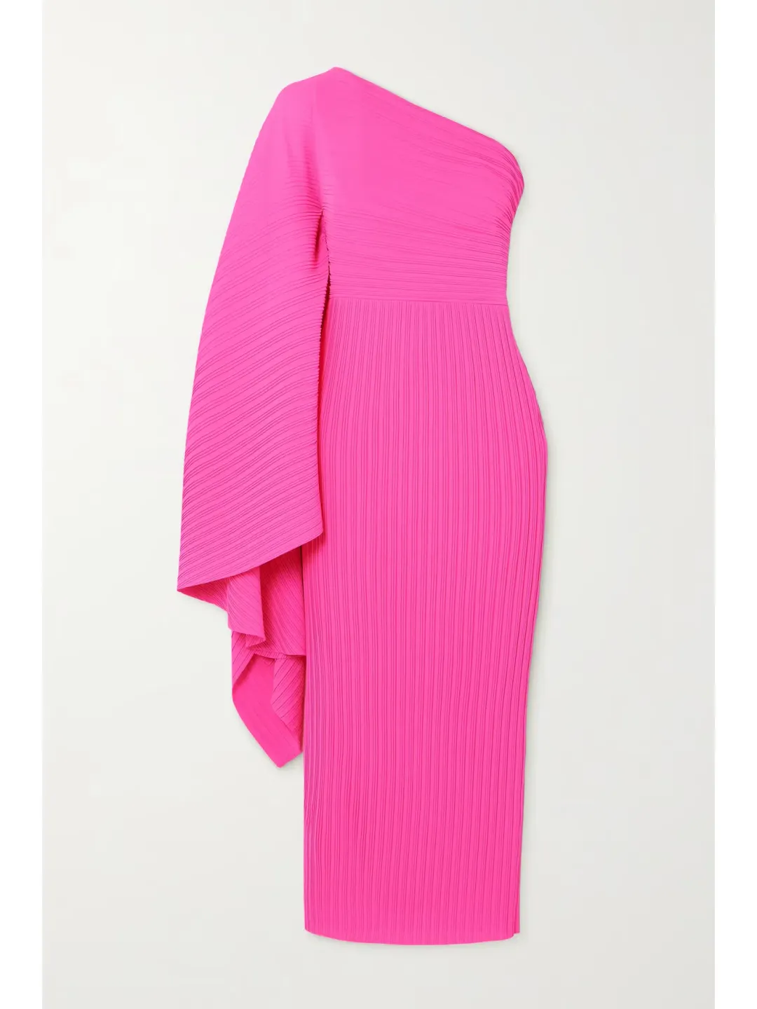 Solace London Lenna Lady One-sleeve Draped Midi Dress Pink Size Au 8 for rent on The Volte - main image