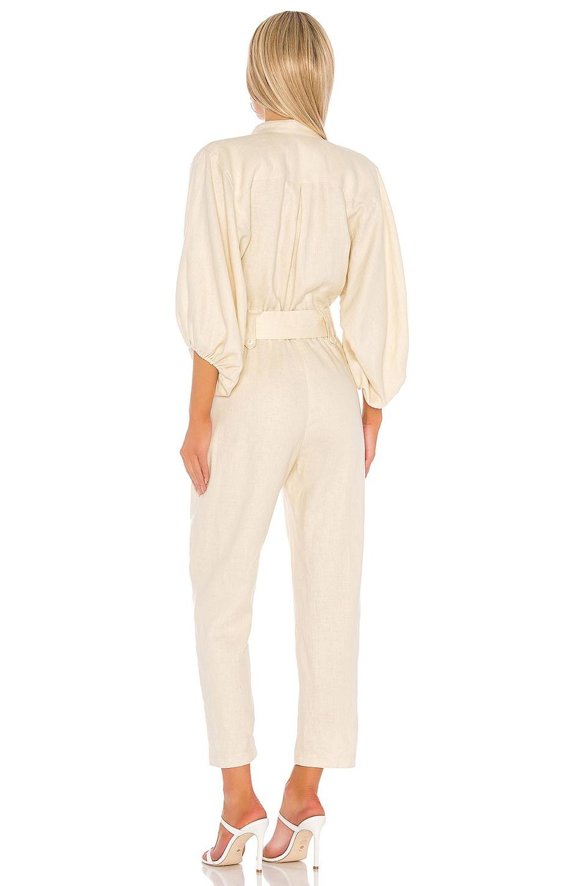 Shona Joy Eames Balloon Sleeve Jumpsuit Straw Size 10 - Image 3