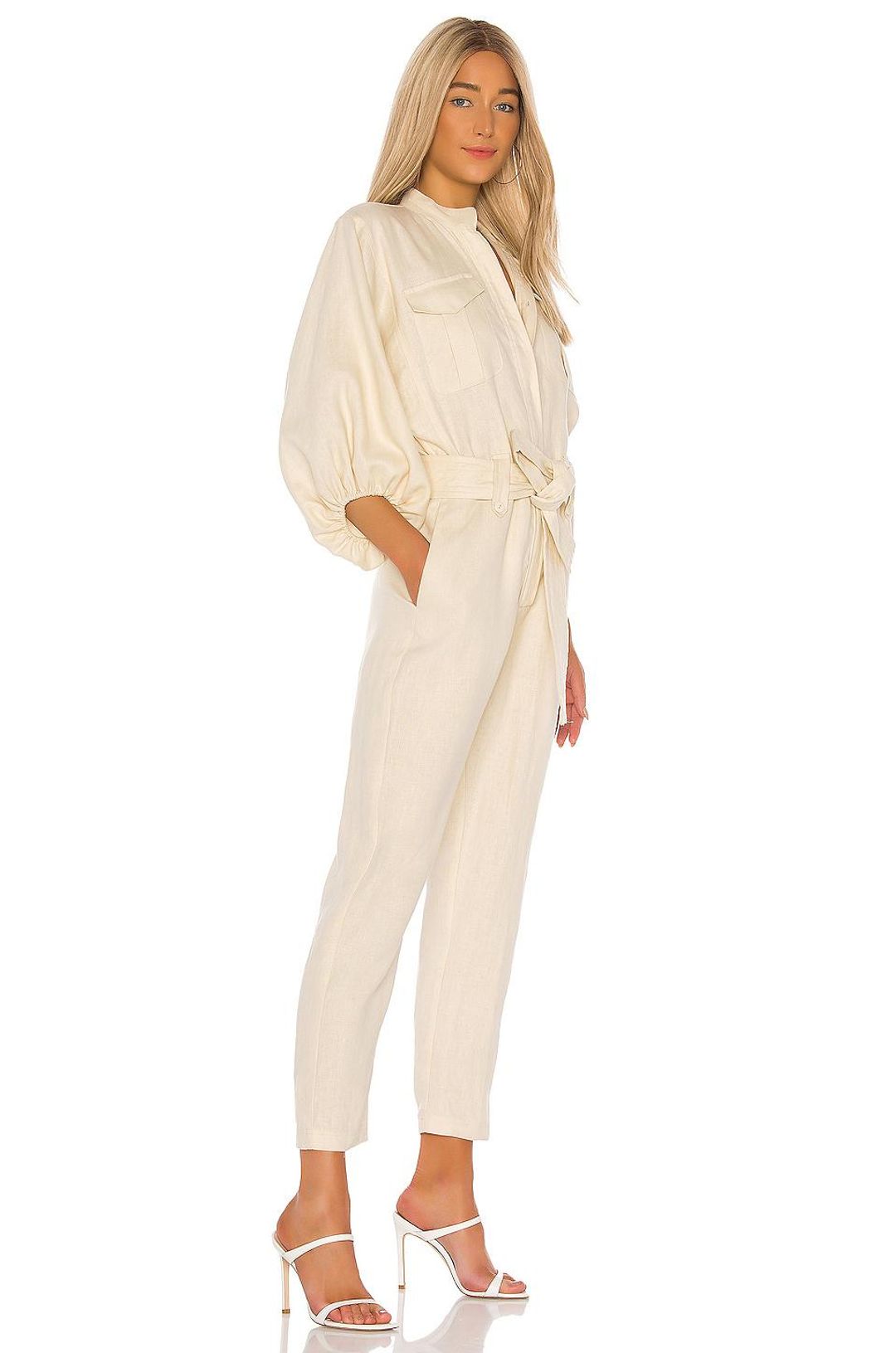 Shona Joy Eames Balloon Sleeve Jumpsuit Straw Size 10 for rent on The Volte - main image