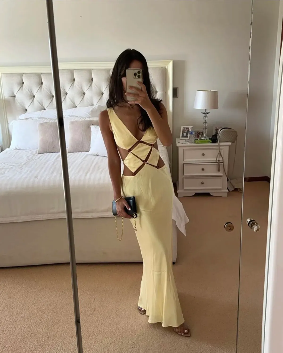 Bec & Bridge Agathe Diamond Dress Butter Yellow Size 8 - Image 3