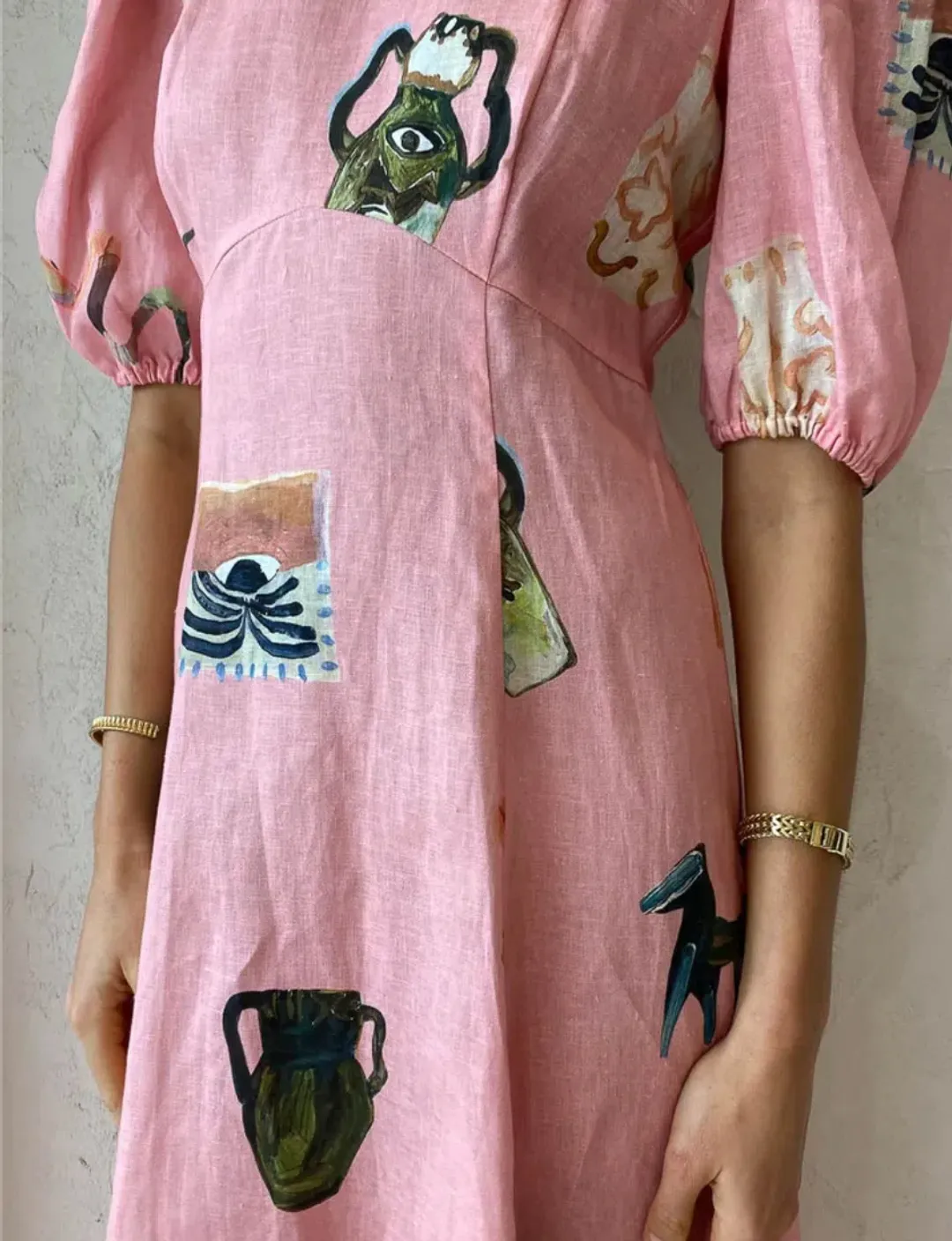 Alemais Cleo Midi Dress Pink Size 8 for rent on The Volte - main image