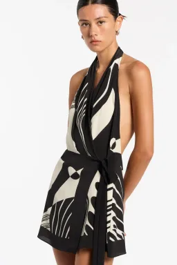 Sir the Label Realisme Wrap Halter Mini Dress Papier Print Size 8 for rent on The Volte - image 2