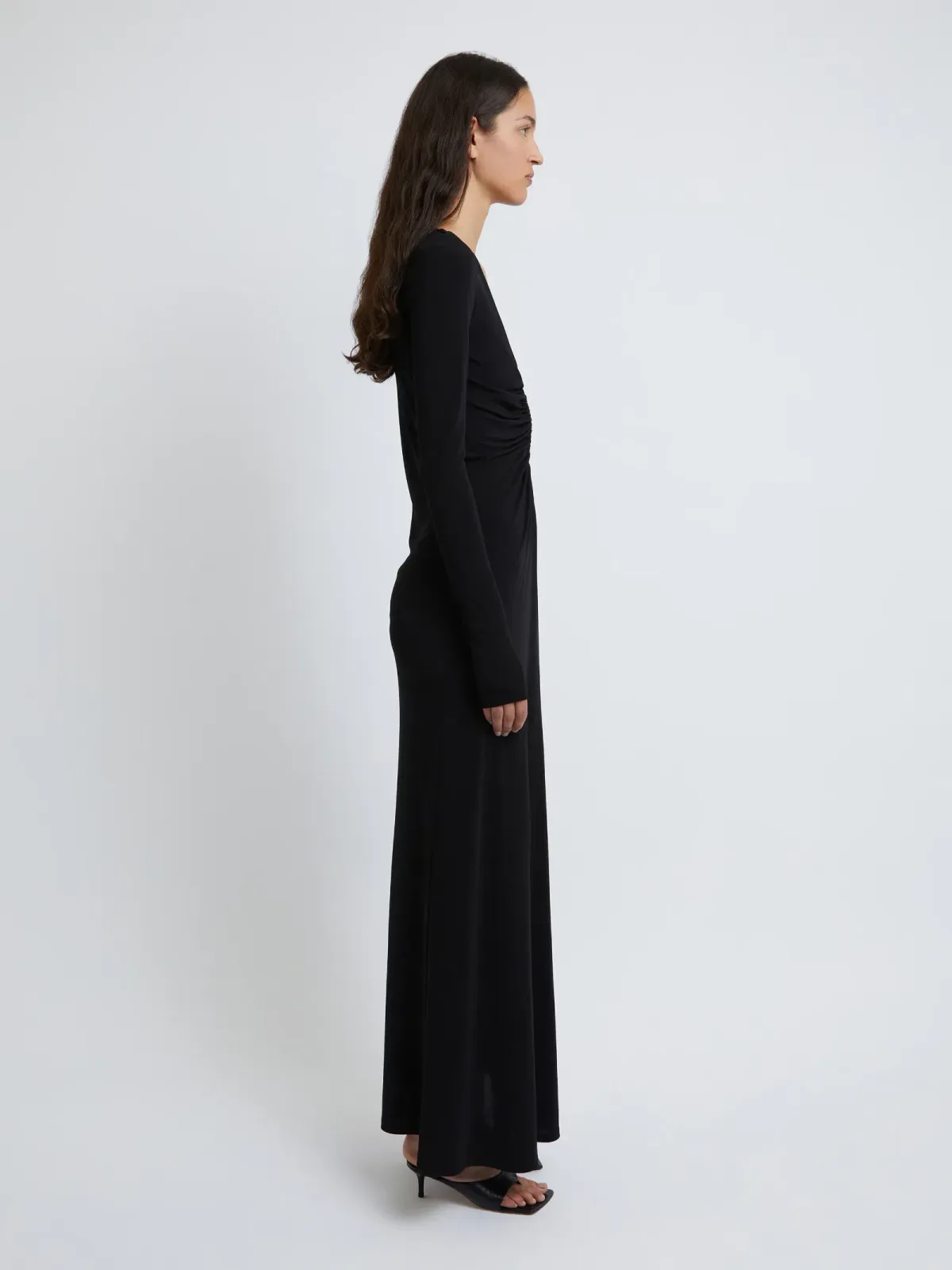 Christopher Esber Arced Palm Long Sleeve Dress in Black Size 8 - Image 3