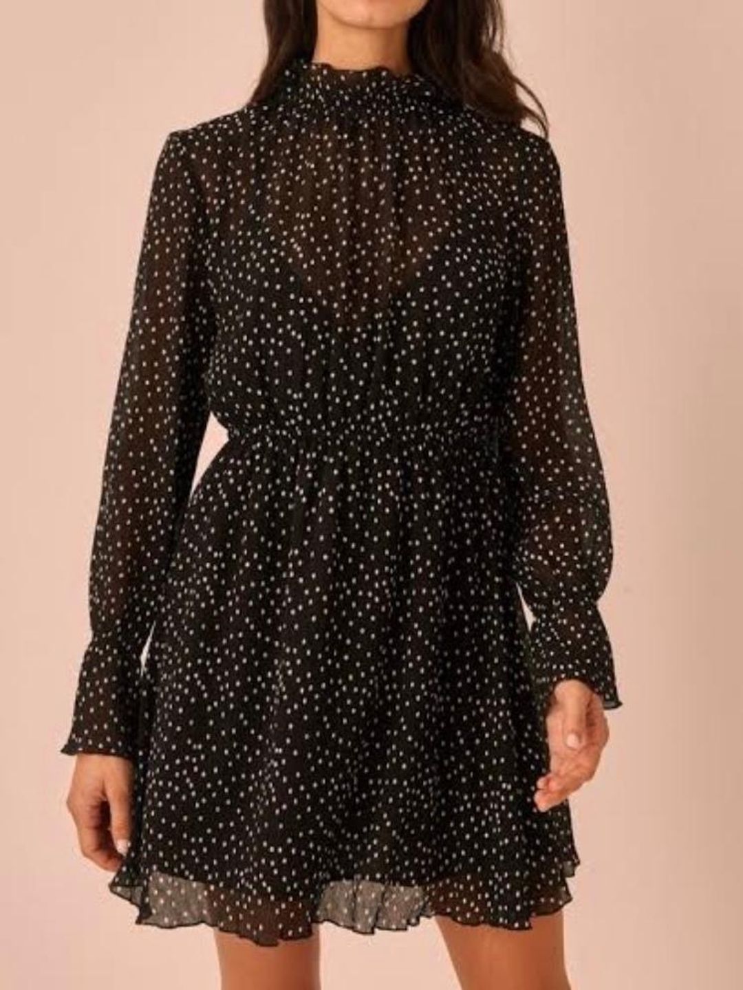 The Fifth Label Assemblage Long Sleeve Mini Dress Black Size 8 for rent on The Volte - main image