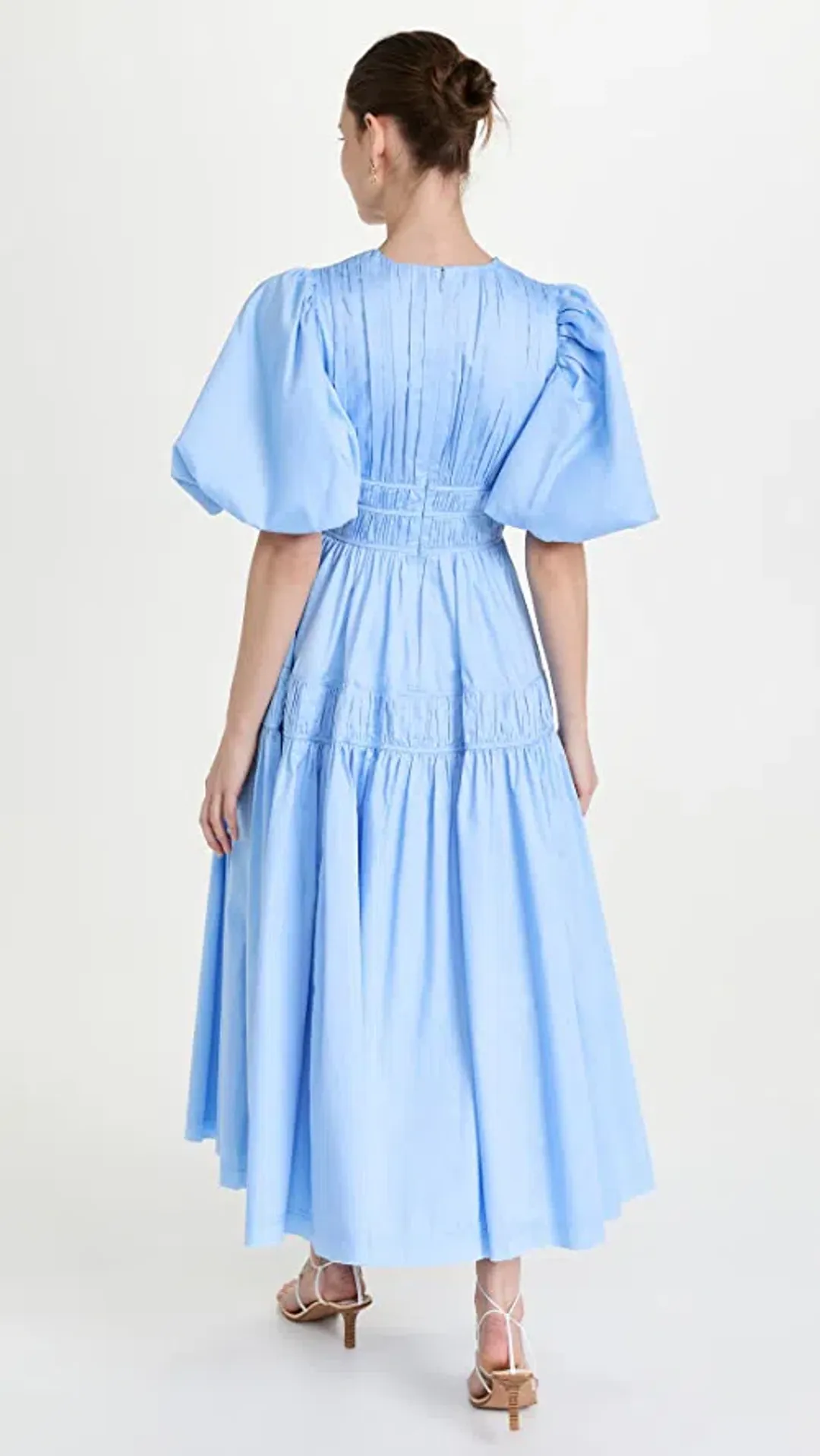 Aje Fallingwater Gathered Midi Dress Light Blue Size L / AU 12 for rent on The Volte - main image