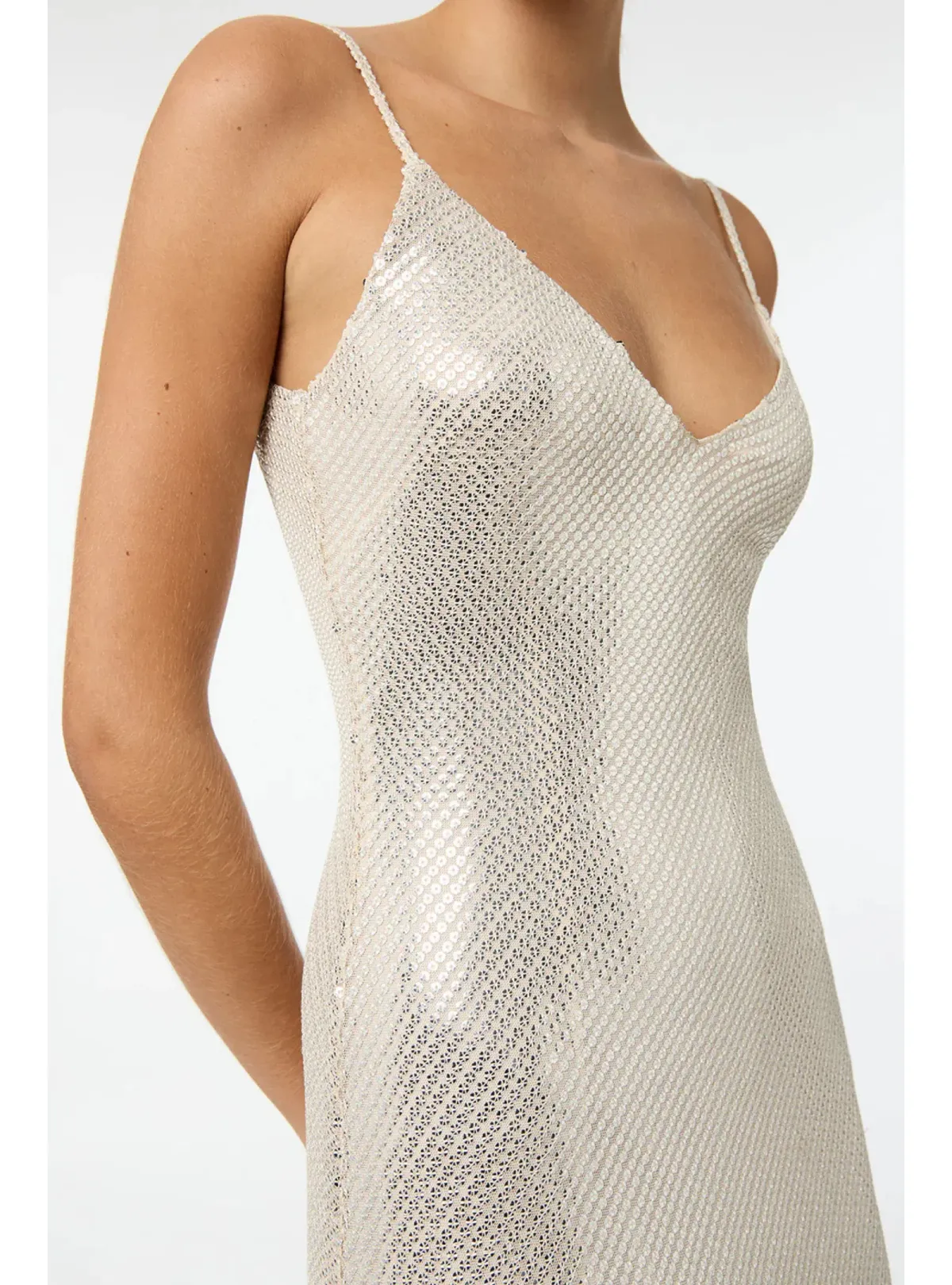 Manning Cartell High Voltage Slip Dress Nude Silver Size AU 8 - Image 3