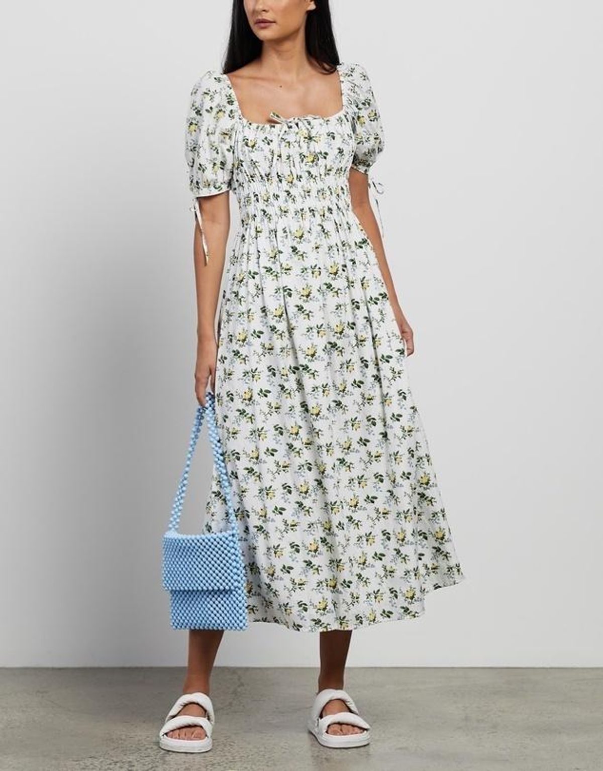 Faithfull the Brand Flora Midi Dress Bendita Floral Size 10 for rent on The Volte - main image