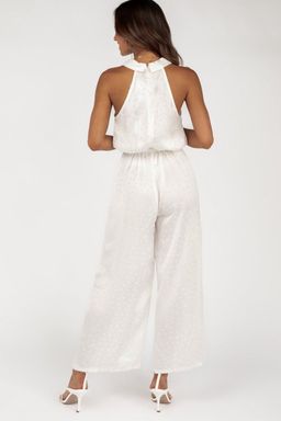 Dahlia White Button Front Jumpsuit Size 10 for rent on The Volte - image 3