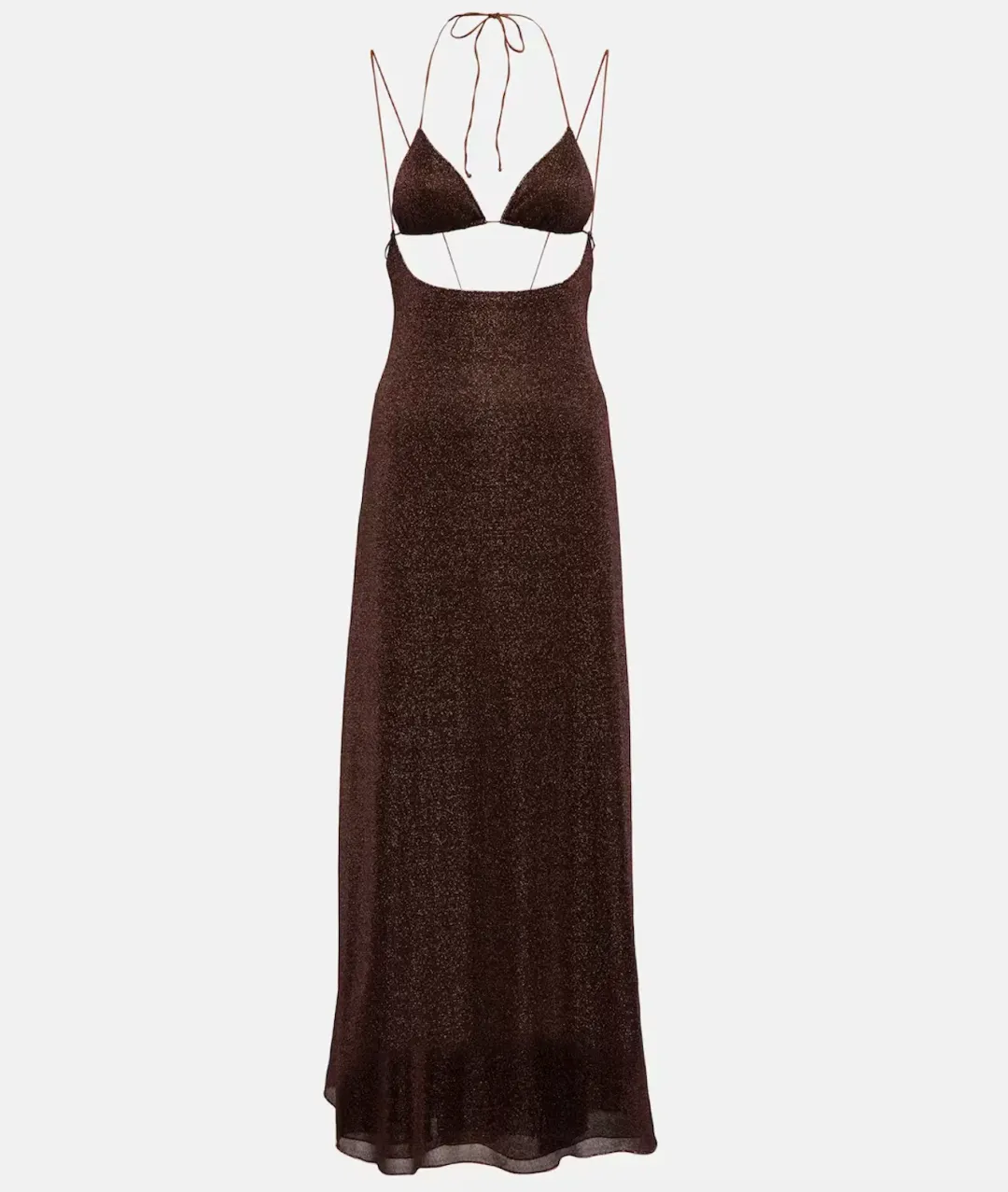 Oséree Lumiére Kini Maxi Dress in Chocolate Size S / AU 8 for rent on The Volte - main image