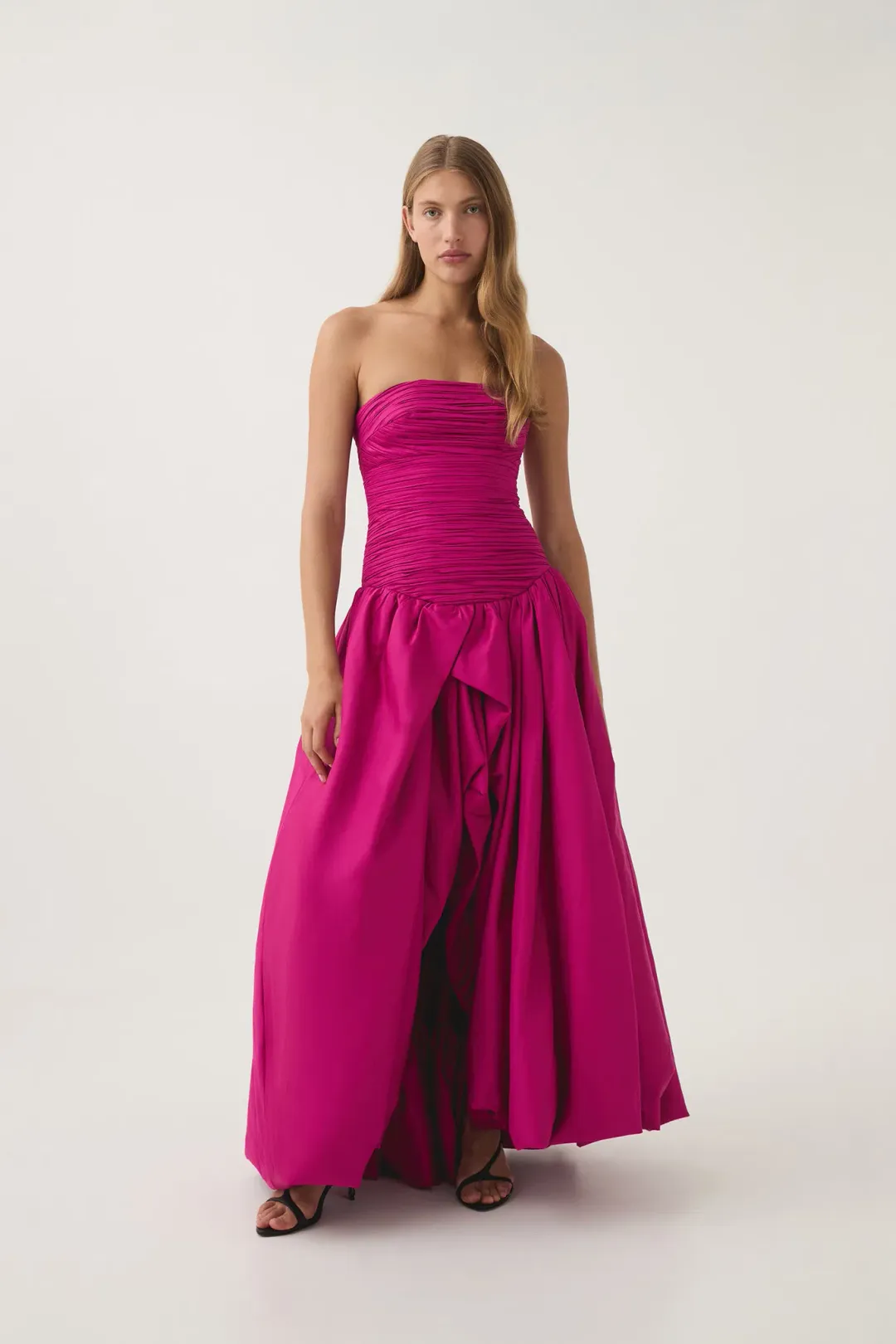 Aje Violette Bubble Hem Maxi Dress Deep Magenta Size 6 for rent on The Volte - main image