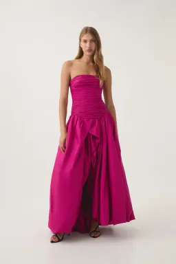 Aje Violette Bubble Hem Maxi Dress Deep Magenta Size 6 for rent on The Volte - image 4