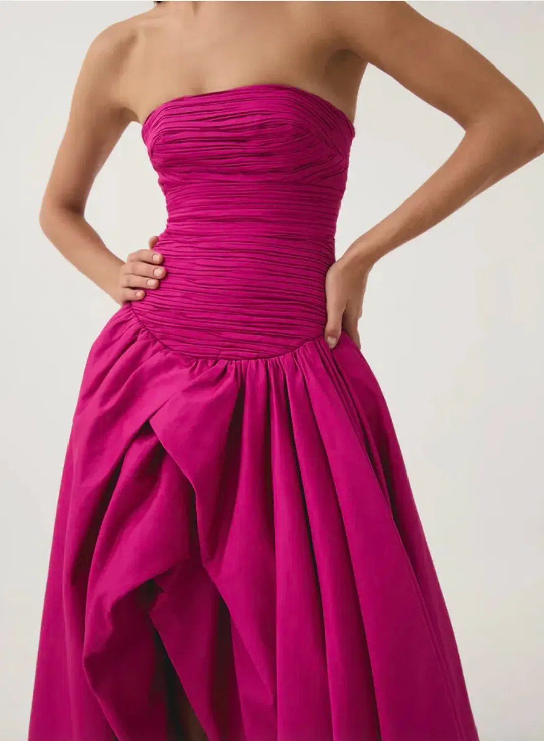 Aje Violette Bubble Hem Maxi Dress Deep Magenta Size 6 for rent on The Volte - main image