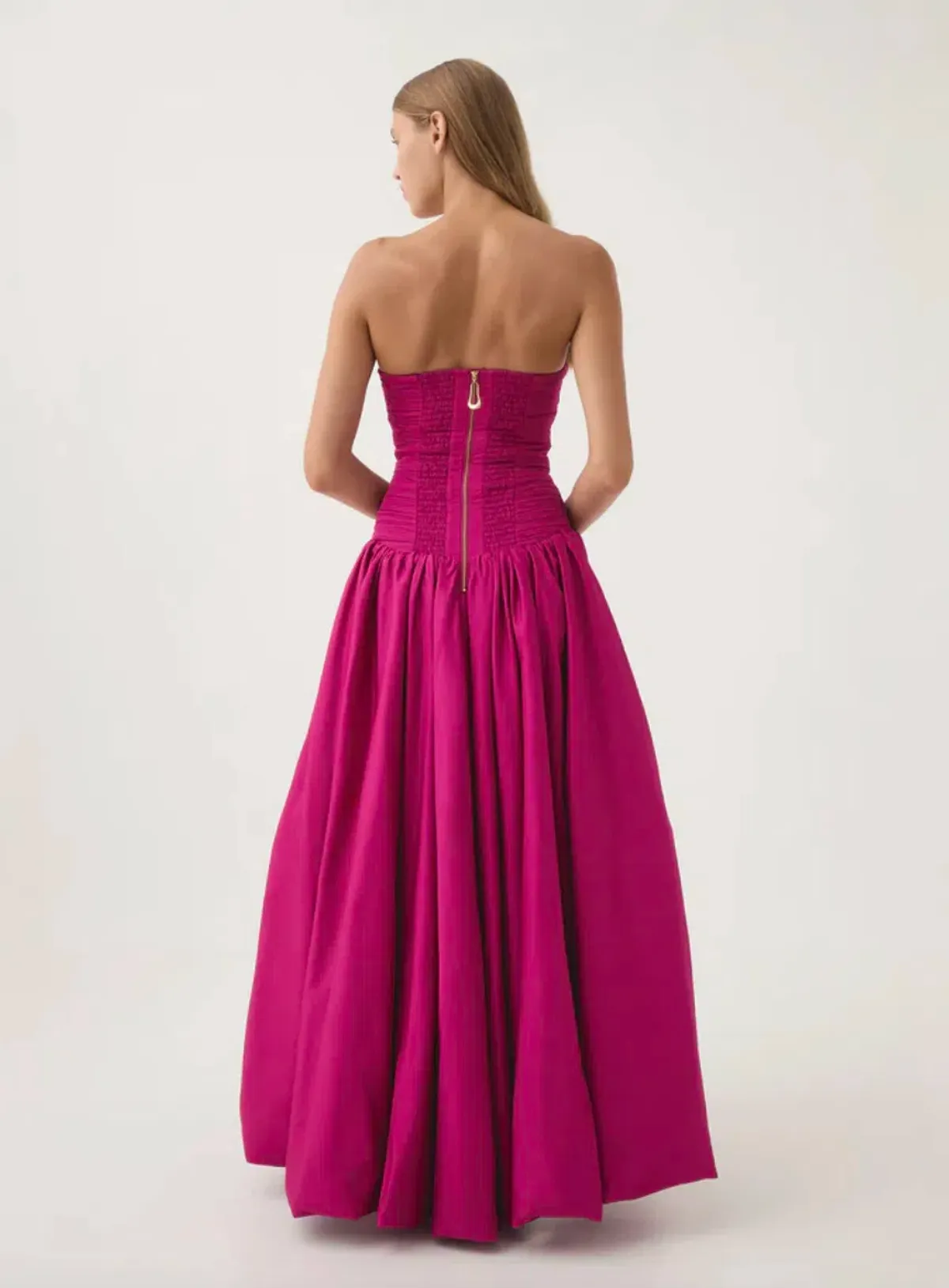 Aje Violette Bubble Hem Maxi Dress Deep Magenta Size 10 - Image 3