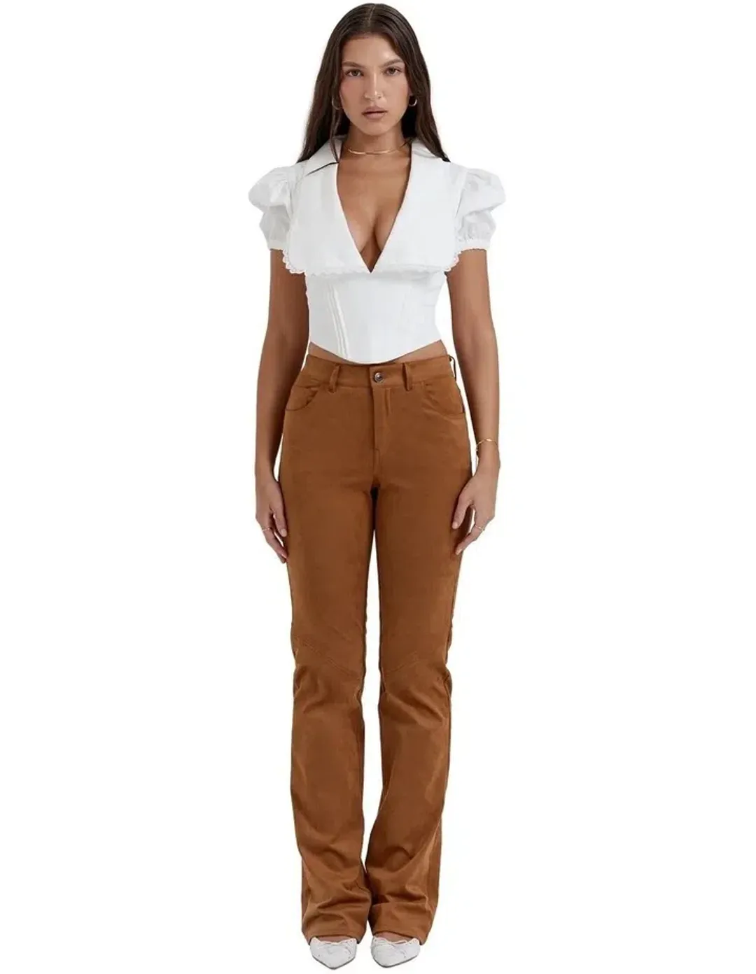 House of CB Augusta Pin Tuck Top White Size S / AU 8 for rent on The Volte - main image