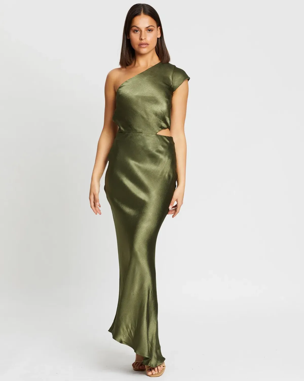 Bec & Bridge Delphine Asymmetril Midi Dress Green Size 8 - Image 1