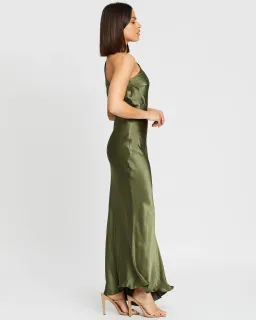 Bec & Bridge Delphine Asymmetril Midi Dress Green Size 8 for rent on The Volte - image 2