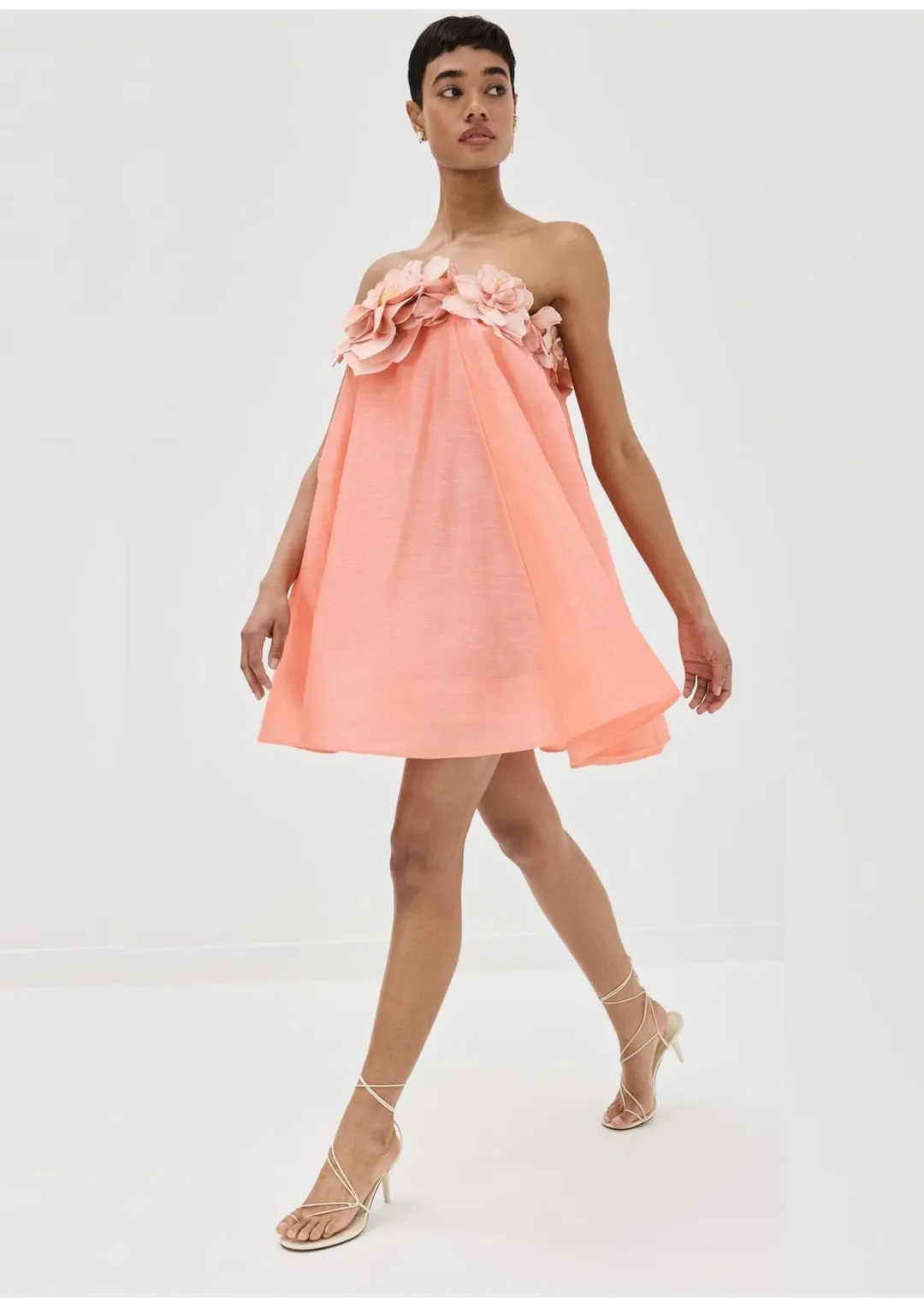 Zimmermann Natura Strapless Mini Dress in Coral Size 0/ AU 8 for rent on The Volte - main image