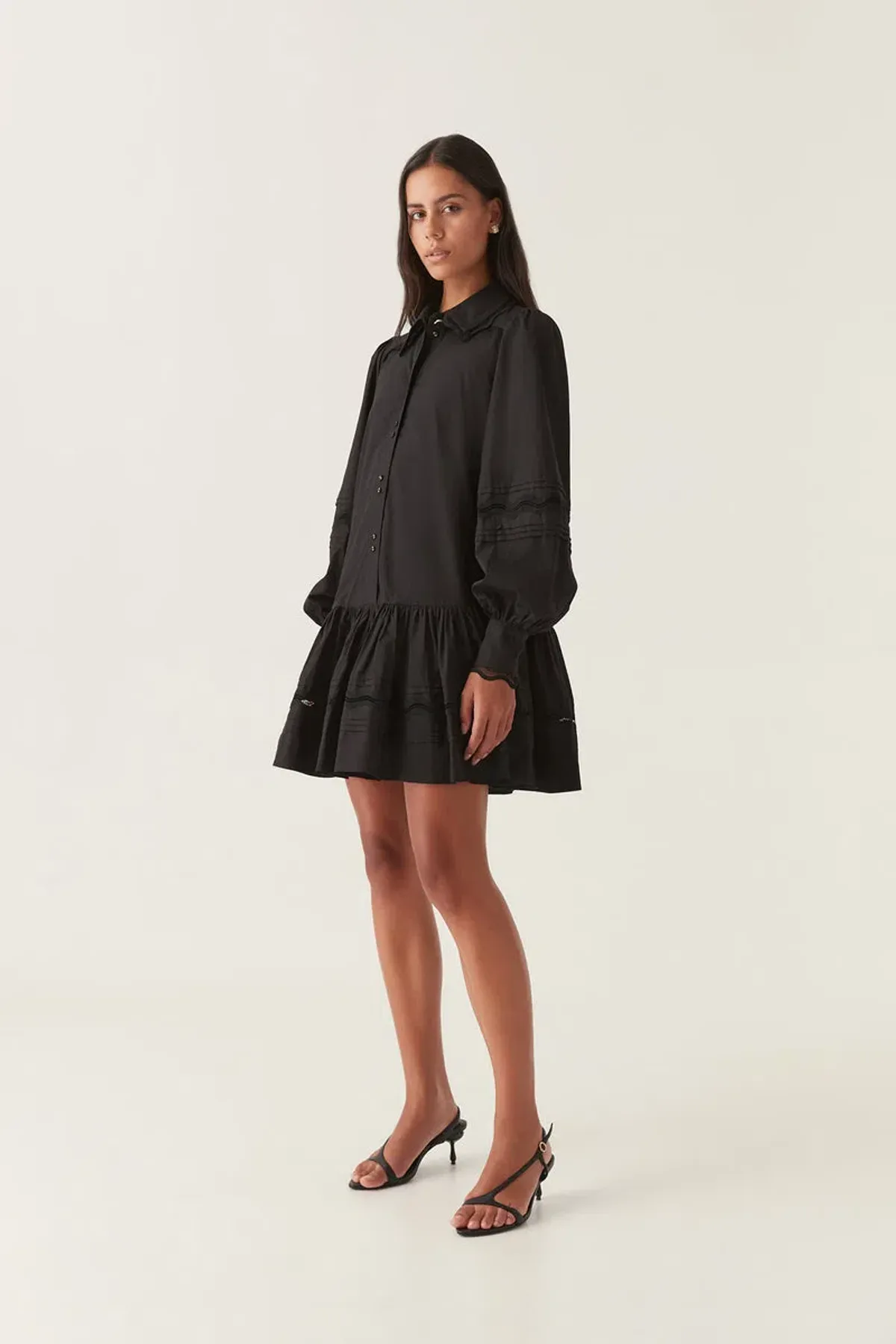 Aje Reva Wave Trim Mini Dress Black Size 8 - Image 1