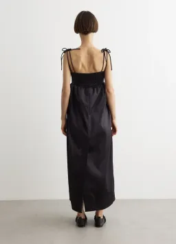 Ganni Sleeveless Satin Maxi Dress Black Size 6 for rent on The Volte - image 2