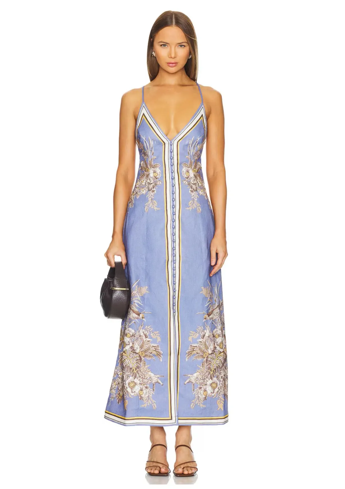 Zimmermann The Ottie Slip Dress in Blue Floral Size 1 / AU 10 for rent on The Volte - main image