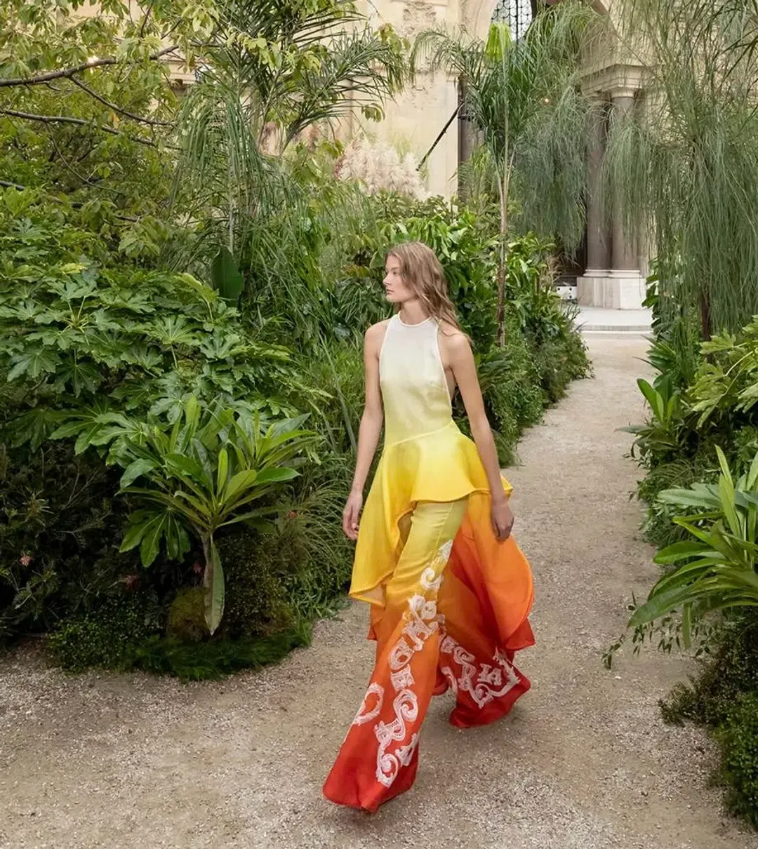 Zimmermann Wonderland Waterfall Mini Dress Sunset Ombre Size 0/ AU 8 for rent on The Volte - main image