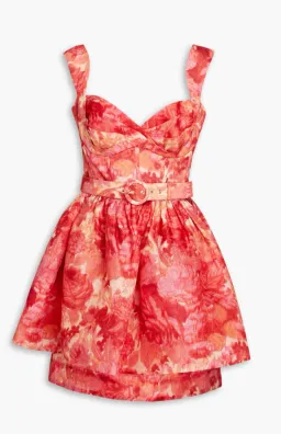 Zimmermann High Tide Mini Dress Pink Ikat Floral Size 3 /Au14 for rent on The Volte - image 4