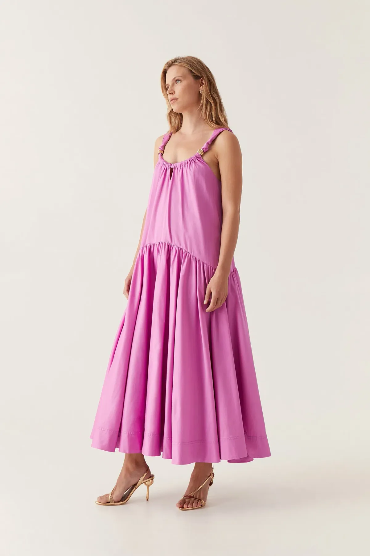 Aje Flora Midi Dress Muted Fuchsia Size 14 - Image 2