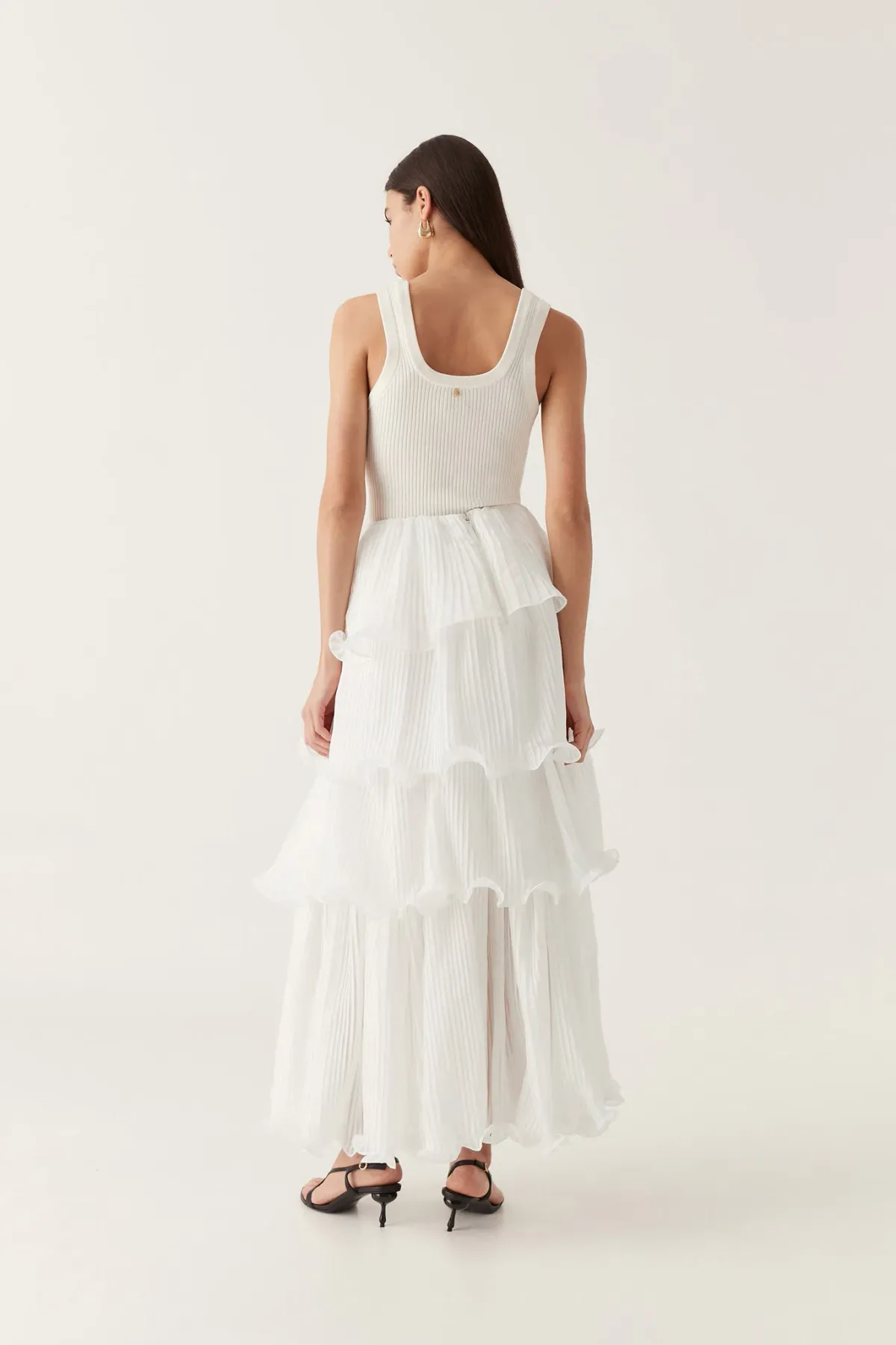 Aje Cosmos Tiered Maxi Skirt Ivory Size 12 - Image 3