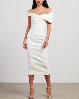 Rachel Gilbert Matteo Midi Dress in Ivory Size 12 for rent on The Volte - image 1