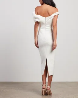 Rachel Gilbert Matteo Midi Dress in Ivory Size 12 for rent on The Volte - image 2