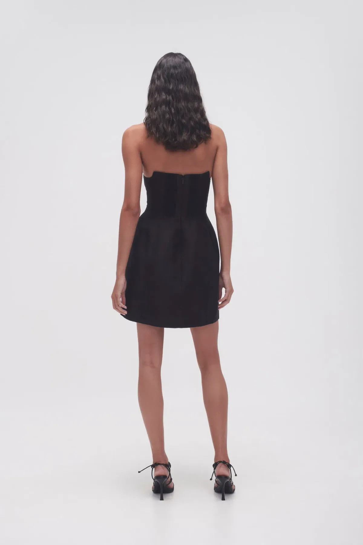Aje Baret Strapless Mini Dress Black Size 6 - Image 3