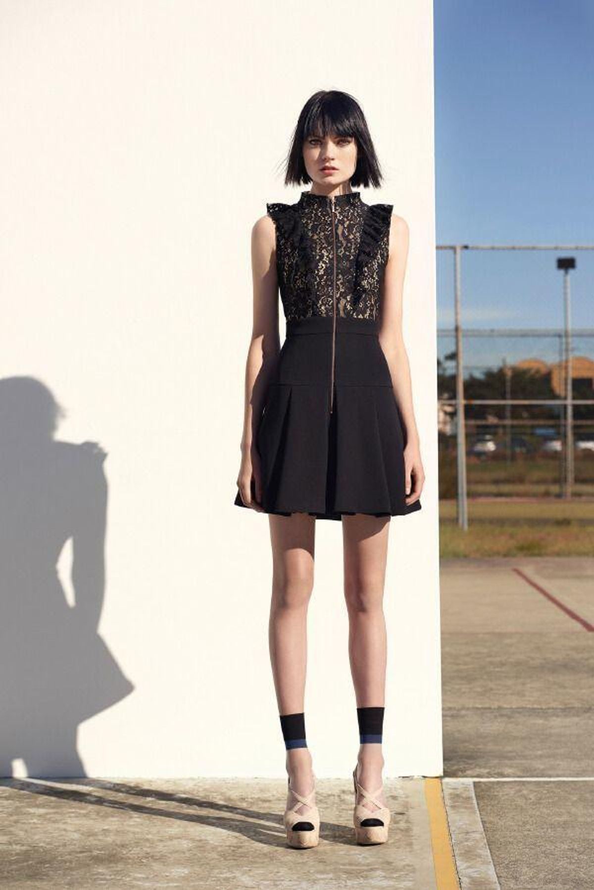 Cue black lace ruffle dress - Image 1