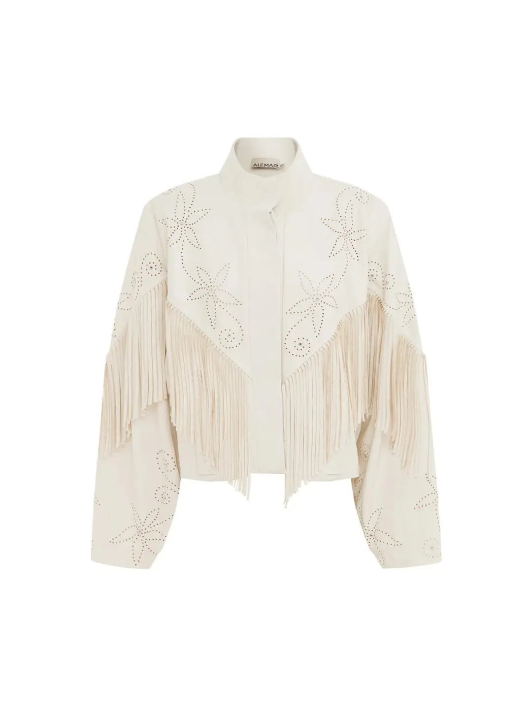 Alemais Barbara Fringe Jacket Cream Size AU 10 for rent on The Volte - main image