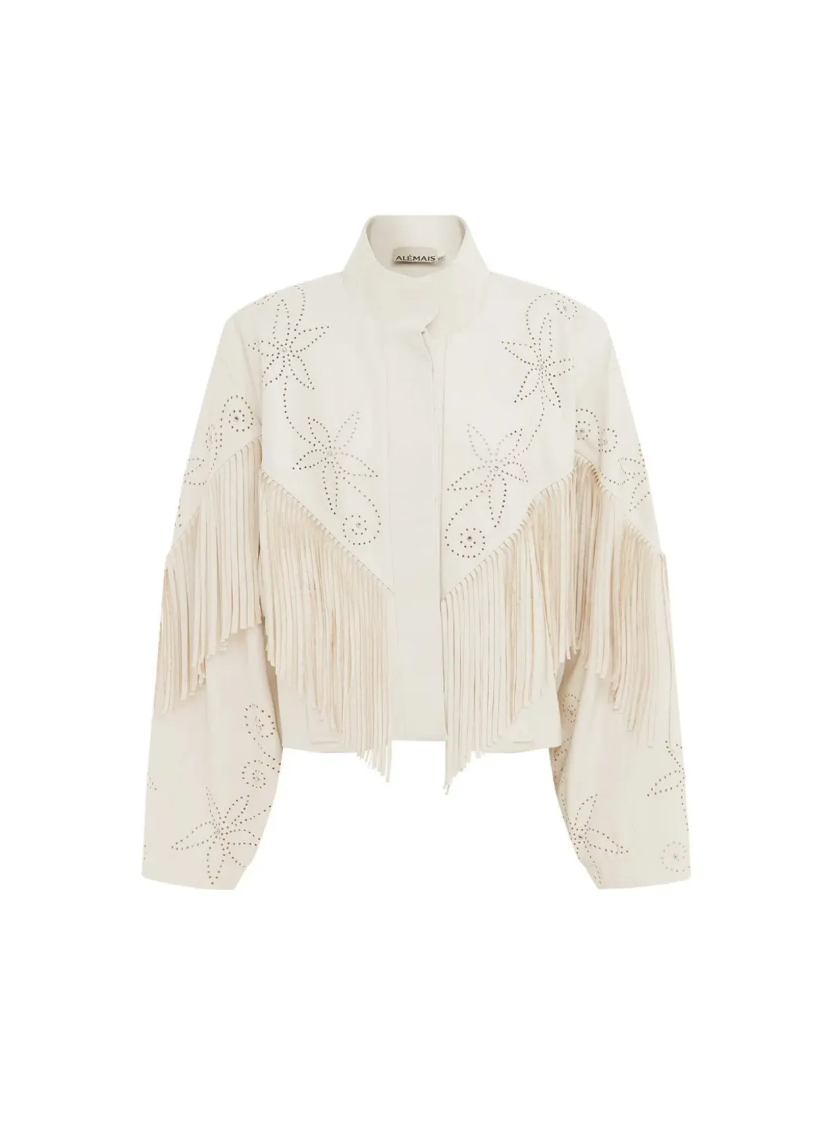 Alemais Barbara Fringe Jacket Cream Size AU 10 - Image 4