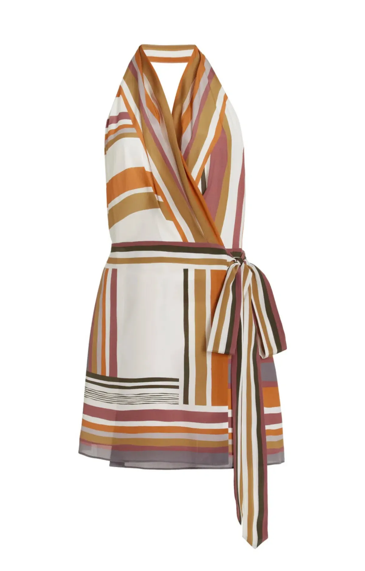 Sir the Label Caprera Silk Halter Mini Dress in Milazzo Stripe Size 1 / AU 8 - Image 3